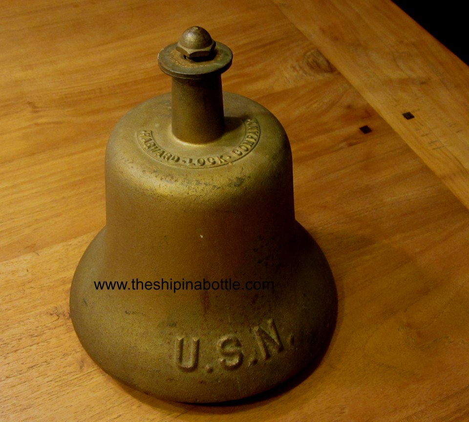 Vintage 1938 USN United States Navy Brass Nautical Ship Boat Bell Pre WWII